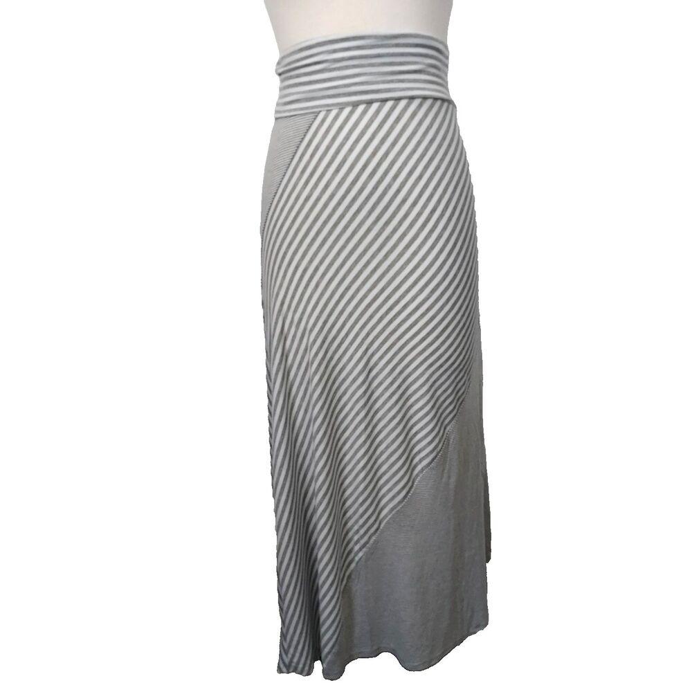 Joe B by Joe Benbasset Women's Size Small Pull On Long Maxi Skirt Gray White